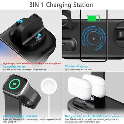 3-in-1 Wireless Charger – Fast & Convenient